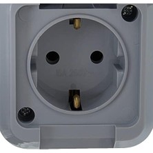 Storemax IP44 Kapaklı Topraklı Priz, Gri