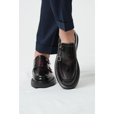 Tetri 0K575 Gody Model Hakiki Deri El Yapımı Erkek Bordo Açma Casual Ayakkabı