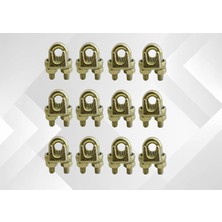 Storemax Halat Klemensi 6mm A Tipi, Sarı Galvaniz Kaplama (12 Adet)