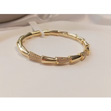 Euro Aksesuar 14 K Kaplama Zirkon Taşlı Vip Bileklik