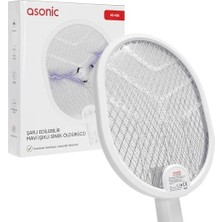 Storemax Güncelçarşı Type-C Şarjlı Uv Işıklı Sinek Raketi 1200MAH 3000V Çıkış Katlanabilir Askılı Raket Sinek Öldürücü, Asonic AS-A26
