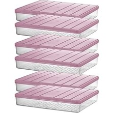 Storemax - Nora 6'lı 2.5 Litre Büyük Boy Ekru Saklama Kabı