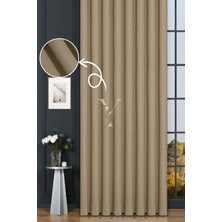 Yunilla Keten Fon Perde V-4006 Bal Köpüğü