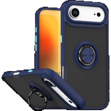 Apple iPhone 17 Air Montreal Yüzüklü Silikon Kapak - Lacivert