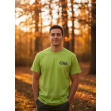 Skull Baskılı Neon Yeşil Oversize Tişört