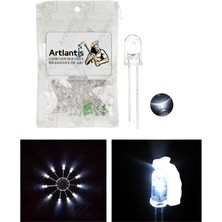 Artlantis Beyaz Mantar LED Diyot Lamba 150 Li 1 Paket Beyaz 4.8 mm Mini Mantar LED Lamba Deney Bilim Proje Arduino Işığı