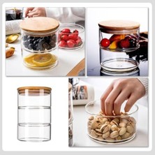 Storemax Bambu Kapaklı 320 ml 3 Lü Cam Kavonoz ve Kase Seti Kavanozlar Hava Geçirmez Kare Borosilikat Baharat Kabı,soslar,kuruyemiş,tahıl,bahara, Tuz, Şeker, Makarna, Bakliyat Için Ideal Sağlıklı Cam