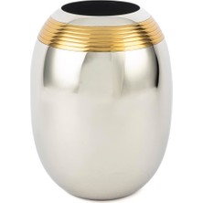 Mikasa Moor Bugle Silver Gold Metal Vazo 17X23 cm