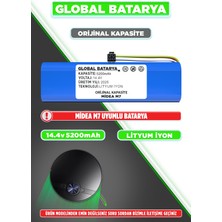 Global Batarya Midea M7 Uyumlu Robot Süpürge Bataryası 14.4V 5200MAH Li-Ion Pil (Orijinal Kapasite)