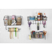 Storemax Diversified Pegboard & Duvara Monte Raf Sepeti ve Kanca Istasyonu, 40,64 cm U x 14,0 cm G, Endüstriyel Gri