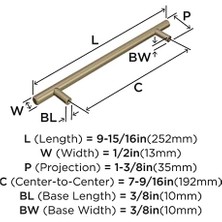Storemax | Dolap Çekme | Altın Şampanya | 7-9/16 Inç (192 Mm) Merkezden Merkeze | Çubuk Çeker | 1 Paket | Çekmece Çekme | Çekmece Kolu | Dolap Donanımı
