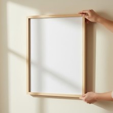 Storemax Premium Masif Çam Çerçeve - 3mm Mdf Arkalık - 500 Mikron Kırılmaz Şeffaf Pvc Ön Koruma - Şık ve Dayanıklı Duvar Ahşap Çerçevesi (Ham, 30CM x 40CM)