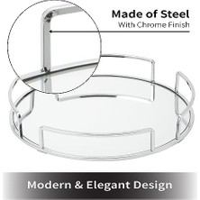 Storemax Details Aynalı Makyaj Tepsisi | Boyutlar: 33 cm U x 33 cm G x 5 cm Y | Cam Taban | Kozmetik Için Harika | Takı | Tuvalet Malzemeleri | Organizasyon | Krom