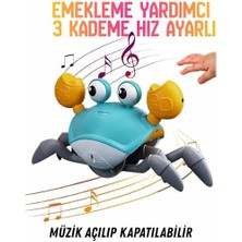 Storemax Oyuncak Emeklemeye Yardımcı 3 Kademeli Hız Kapatıp Açılabilen Müzikli Sensörlü Dahili Şarjlı Yengeç Yatay Hareketli (Mavi)