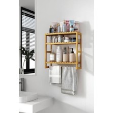 Storemax Bambu Mini 8 Form Organizer Mutfak ve Banyo Düzenleyici Askılı Duvar Rafı Havluluk DB-0028