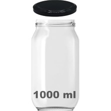 Storemax 1000 ml Şeffaf Cam Kavanoz 1000 cc Konserve Metal Kapaklı Cam Kavanoz 6 Adet (Şeffaf, 1000 Cc)