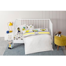 Storemax Stripe Standart Pamuk Nevresim Takımı, Sarı-Lacivert, Bebek