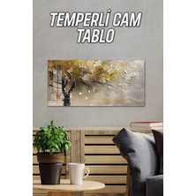 KutuTR 3D Görünümlü 2d Baskı Temperli Cam Tablo – Sonbahar Ağacı Deseni Uv Baskı 60X30 Cm- TVD080