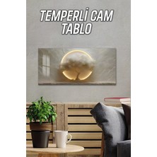 KutuTR 3D Görünümlü 2d Baskı Temperli Cam Tablo – Aydınlık Hale Ağaç Deseni – Uv Baskı 60X30 Cm- TVD082