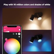 Storemax Hue Fugato Çift Spot Renkli Akıllı LED Armatür, Siyah, 2X4.2W