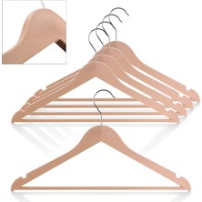 Storemax Ahşap Görünümlü Plastik Askısı (5 Adet) - Kaymaz Omuzlu, Şık ve Dayanıklı Giysi Askıları - Askılık, Dolap ve Için ( )