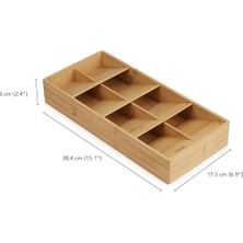 Storemax Drawer Store - Büyük Kompakt Çatal Bıçak Çekmecesi Düzenleyici, 8 Bölmeli, 48 Parça, Bambu