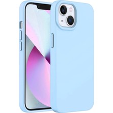 Storemax 14 Plus Uyumlu Özel Ipeksi Dokunuş Hissi Veren Içi Yumuşak Kadife Lansman Silikon Kılıf Kapak (Bebe Mavi)