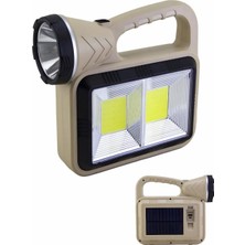 Storemax Solar Güneş Enerjili Şarjlı LED El – 3W Ön Led, 2 Yan Cob, 16 Arka Smd, 1000 Lümen, 2400 Mah Powerbank, Type-C ve Solar Şarjlı Çok Modlu Işık