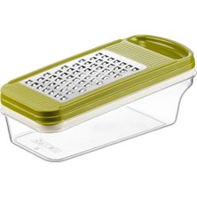 Storemax 3 Bıçaklı Yatay Rende, Rondo Rondoğrayıcı, Saklama Kabı Hazneli Kapaklı Plastik Rende, Çok Fonksiyonlu Mutfak Aleti, Sebze ve Meyveler Için Etkili Doğrama ve Rendeleme