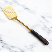 Storemax Mermer Desenli Saplı Paslanmaz Çelik Spatula, 304 Kalite 18/10, Rengi, Servis Sunum Spatulası