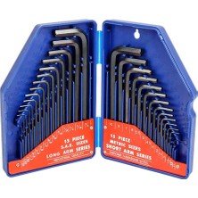 Storemax WP222018 30 Parça Uzun Boy Cr-V Metrik/inç Profesyonel Allen Anahtar Takımı