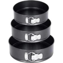 Storemax 3’lü Kelepçeli Kek Kalıbı Seti – Teflon Yapışmaz Kaplama, Sızdırmaz, Farklı Boylarda Yuvarlak Kalıp, Pasta ve Cheesecake Için