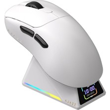Storemax Ajazz AJ-179 Apex 42000 Dpı Manyetik Şarj Istasyonu-Tft Ekranlı Mouse-Paw 3950 Sensör-8k AJ179 (Beyaz)