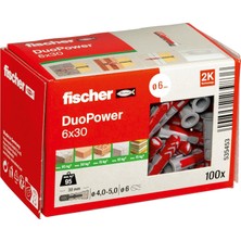 Storemax Duopower 6 x 30, Evrensel Dübel, Güçlü 2 Bileşenli Dübel,, Tuğla, Taş, Alçı Karton Vb. Sabitlemek Için Plastik Dübel, Vidasız, 100 Adet