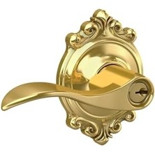 Storemax Parlak Pirinç Brookshire Anahtarlı Giriş Kilidi ile Vurgu Kolu