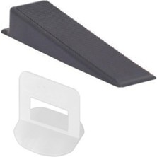 Storemax Yapi Malzemeleri 2 mm Seramik Seviye Tespit Derz Artısı + Sabitleme Takozu (100+100 Adet) 2 Li Set