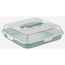 Storemax Kek Taşıma Kabı, Bpa Içermeyen Plastik, Saplı ve Kilitli Kek Fanusu, Taşınabilir ve Güvenli Saklama Çözümü (Kare)