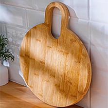Storemax Ahşap Kesme Tahtası, Dekoratif Mutfak Sunum Tahtası (Yuvarlak Saplı)