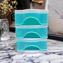 Storemax Çekmeceli Masa Üstü Çekmece Sert Plastik/organizer Fosforlu Seri - Mavi Renk