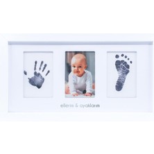 Storemax Yenidoğan Bebek El ve Ayak Izi Fotoğraf Çerçevesi Seti - Mürekkepsiz Baskı Kiti ile Birlikte