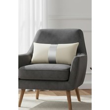 Nisahometeks Gümüş Detay Kırlent Yastık Kılıfı Leke Tutmaz Silinebilir