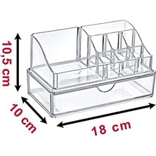 Storemax Deconox 9 Bölmeli Çekmeceli Akrilik Piramit Kozmetik Ürün Düzenleyici, 9 Bölmeli Makyaj Organizeri, Akrilik Pramit Makyaj Organizeri (523)