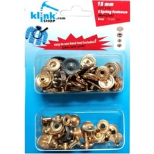 Storemax 15 mm Kendin Yap Kiti, Mont, Giyim, Çanta, Deri Için Çekiçle Uygulama Aparatları ve Renk 15 Adet Alfa Çıtçıt Düğme Takım-Paslanmaz Pirinç