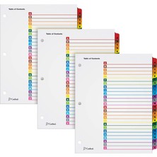 Storemax A-Z Sekme Ayırıcılar, 3 Halkalı Klasör Için, Özelleştirilebilir Içindekiler Sayfası, Çok Renkli A-Z Sekmeleri, 3 Set (63218)