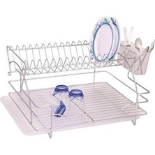 Storemax Metal Iki Katli Paslanmaz Krom Bulasiklik Tezgah Ustu Bulasik Kurutma Sepeti