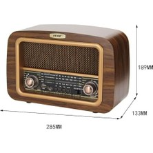 Storemax Retro Radyo Taşınabilir Bluetooth Speaker ve Hoparlör Klasik Antika Tarzı Iç ve Dış Mekan Multiband USB Girişli Dekoratif Klasik Radyo 18CM x 28CM 6655 Açık Kahverengi