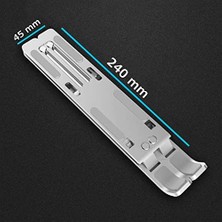 Storemax Laptop Standı Taşınabilir Katlanabilir Metal Alüminyum Notebook MacBook Uyumlu Ergonomik Yükseltici Ayarlanabilir 6 Kademeli 10-17 Inç Havalandırma Soğutma Stand Gümüş