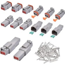 Storemax Elektrik Konnektör Terminali, 8 Adet 2 Pinli 22-14AWG Su Geçirmez Gri Erkek ve Dişi Terminal, Motosiklet, Kamyon, Araba, Tekne ve Scooter Için Denizcilik Kablo Konnektörleri