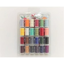 Storemax Maker 24 Renkli Kullanışlı Polyester Dikiş Ipliği Seti 25M/27YDS Her Biri 5 Dikiş Iğnesi, Yüksük, Seyahat Ailesi Günlük Veya Acil Durum ve Kendin Yap Için Iğne Geçirici