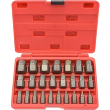 Storemax 04204A Hex- Multispline Vida ve Cıvata Çıkarıcı Seti, Çıkan Vida Çıkarma, Kırık Cıvata Sökücü, Soyulmuş Bağlantı Elemanı Aracı, 1/32 Inç Artışlarda 1/8 Inç Ila 7/8 Inç Artırma, Crmo,